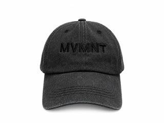 MVMNT Washed Black Cap-Black Stitching
